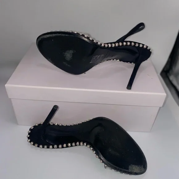 Alexander Wang Women’s Nova Crystal Slingback High-Heel Sandals Size 7 - Picture 3 of 3